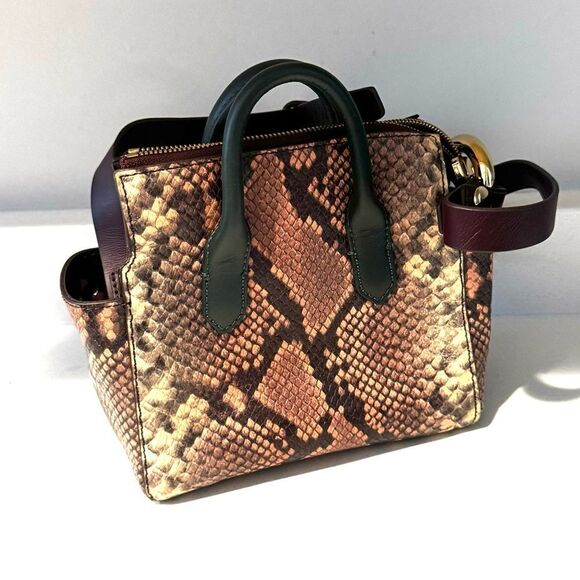 J Crew Mini Harper Snakeskin Embossed Leather Bag - Picture 3 of 11